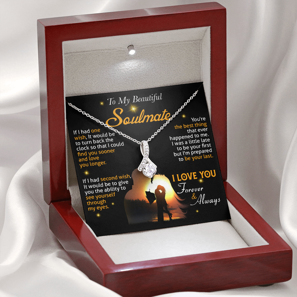 N0B To My Soulmate Necklace, Gift For Wife Girlfriend From Husband, Valentines Day