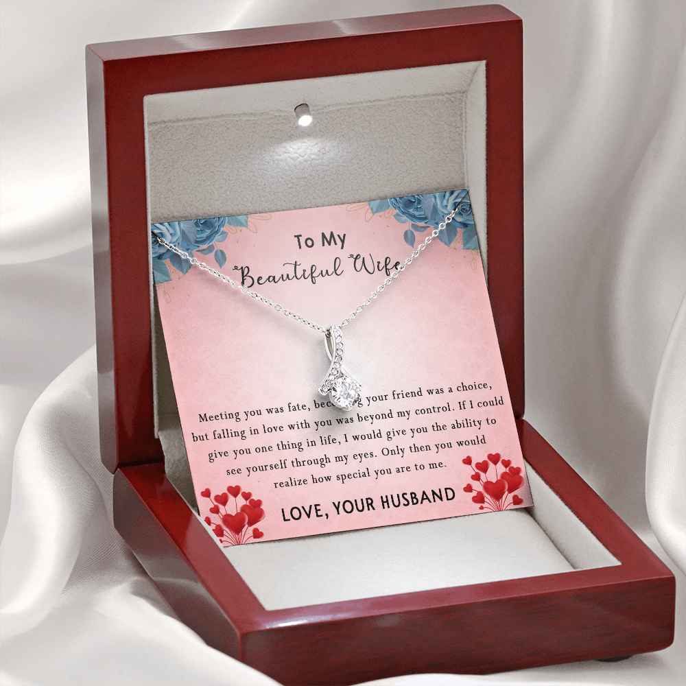 183B Women Necklace To my Beautiful Wife, Valentine Perfect Gift from Husband