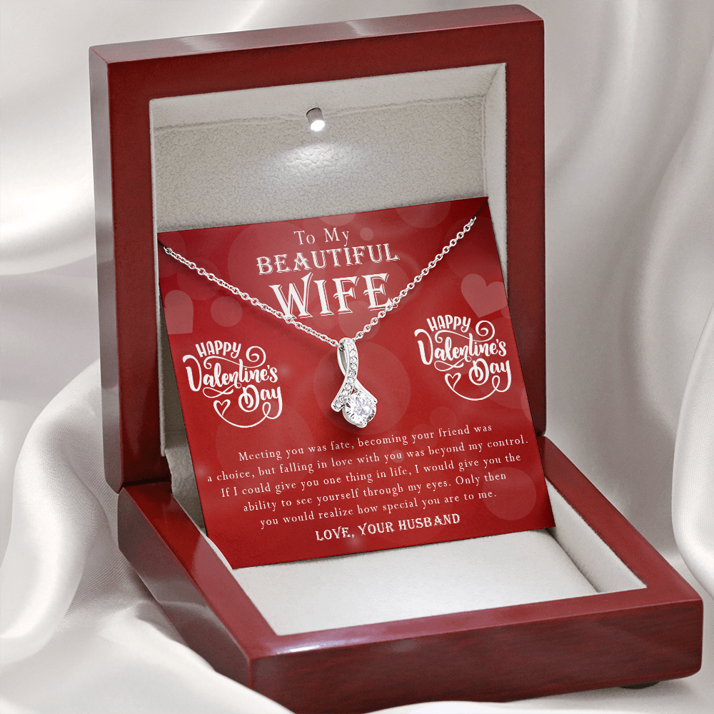 190B - To my Beautiful Wife, Necklace Gift for Wife, Women, Girl, Happy Valentine's Day