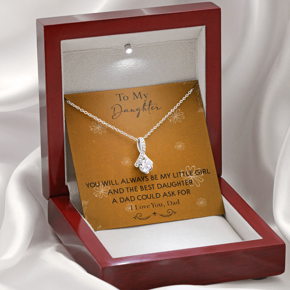 140B To My Daughter Necklace, Perfect Gift for Daughter From Dad, I Love You Always