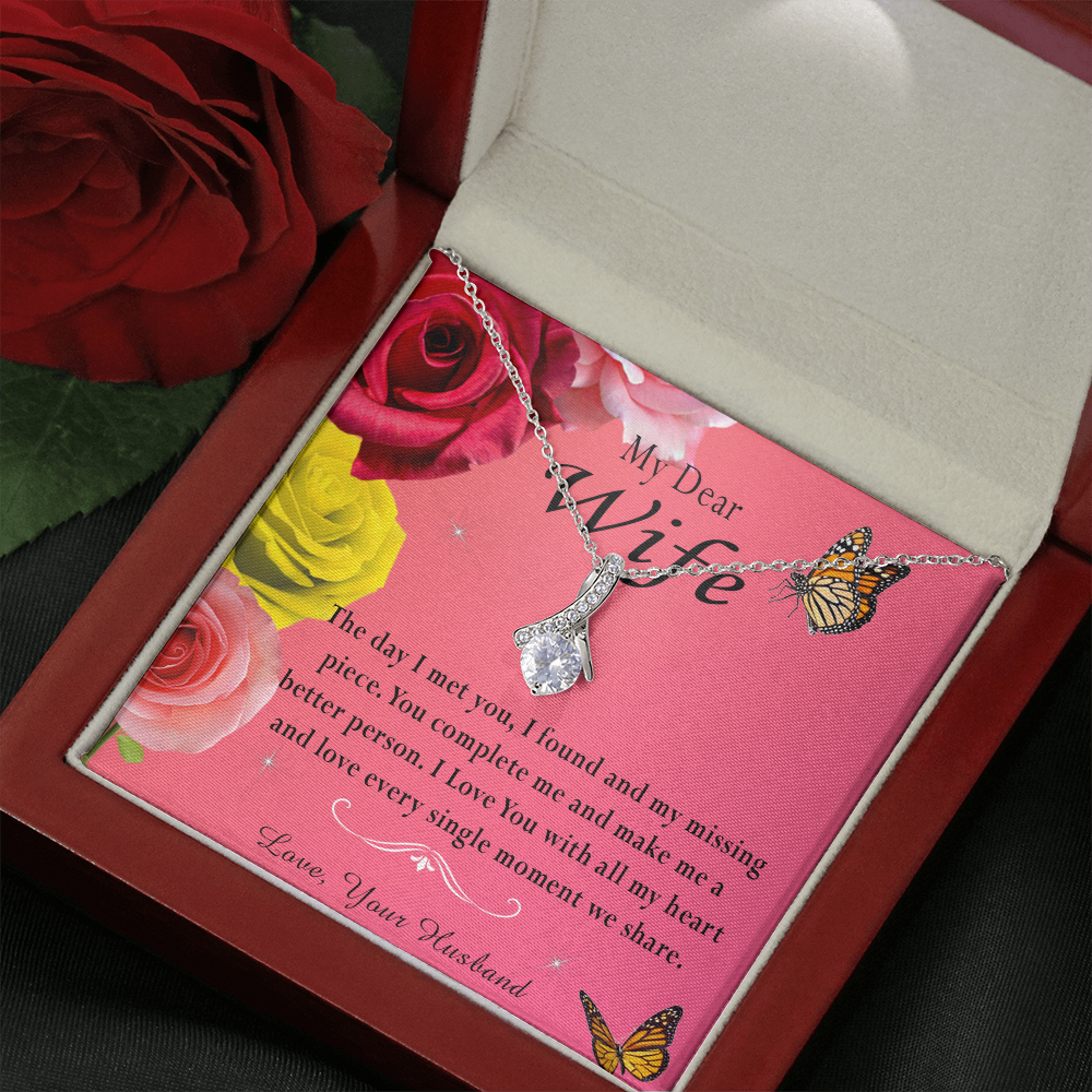 135B Necklace My Dear Wife, Necklace Gift for Wife From Husband, Birthday Gift