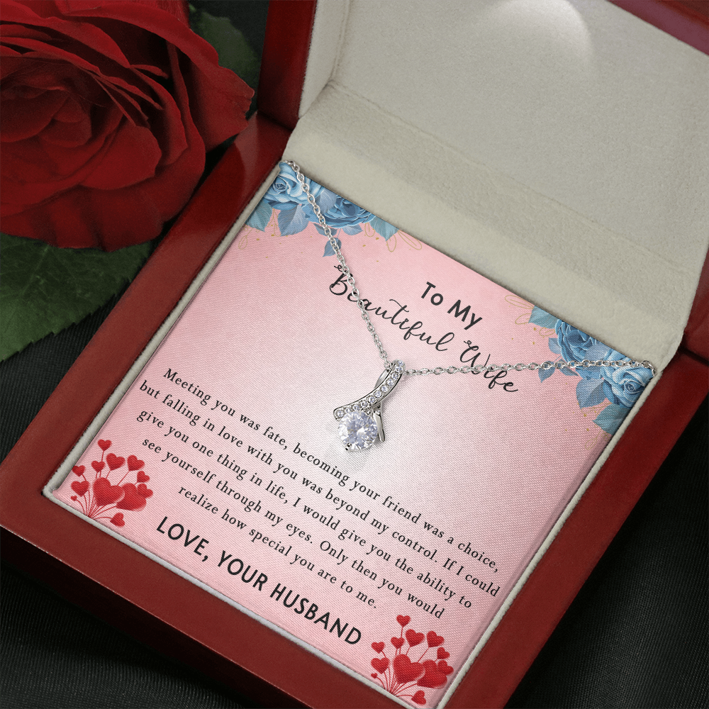 183B Women Necklace To my Beautiful Wife, Valentine Perfect Gift from Husband