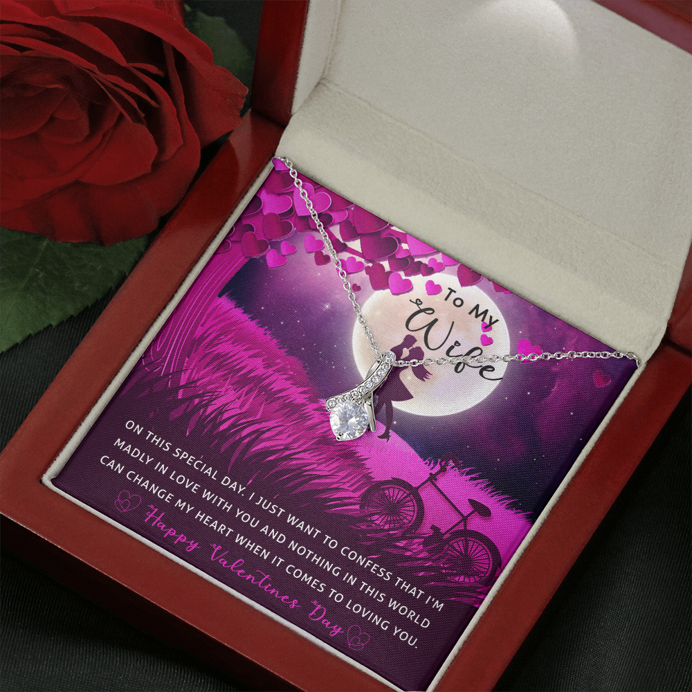 182B Necklace To my Wife, Valentine Gift for your Beautiful Wife, Valentine Necklace
