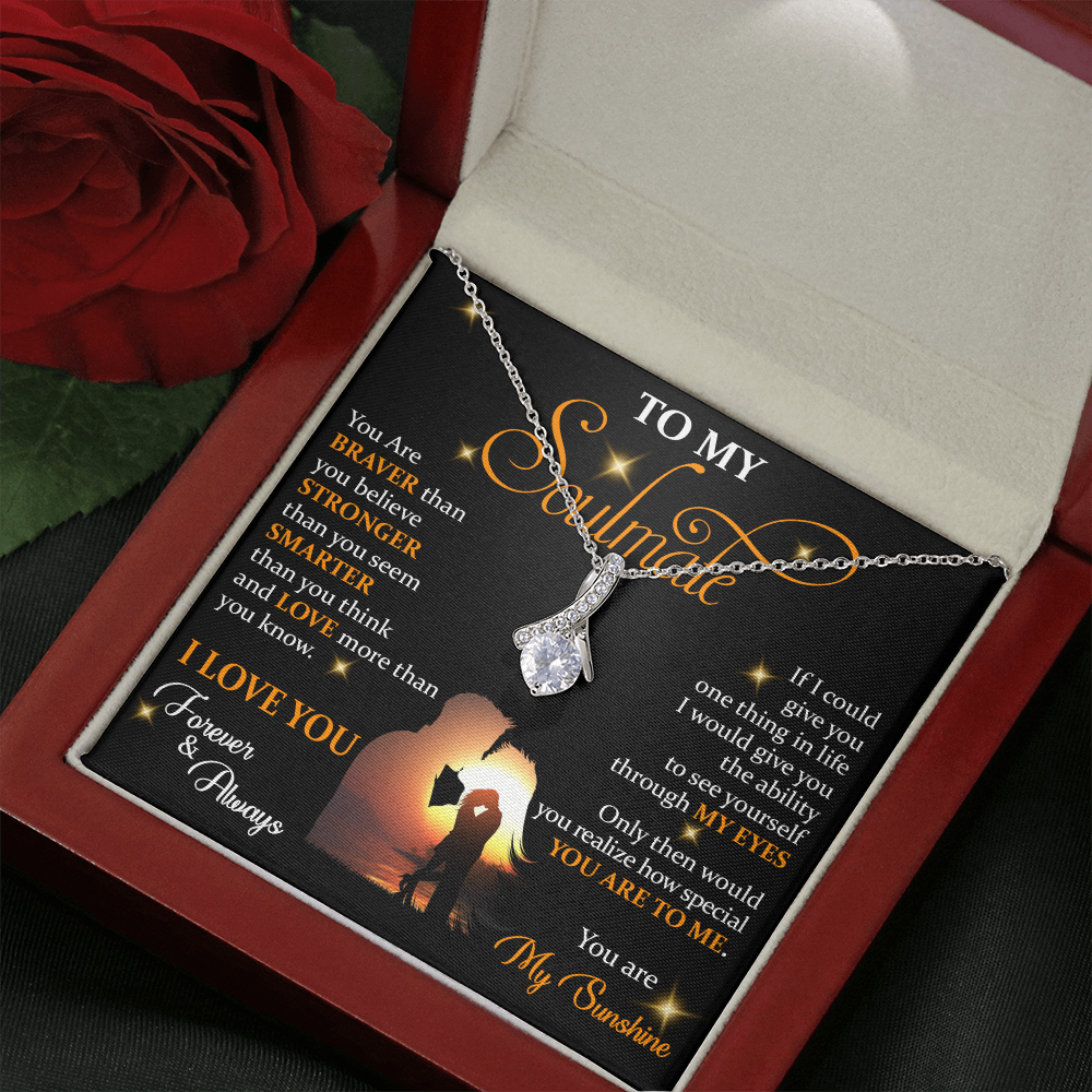 Q1B To My Soulmate Necklace, Gift For Wife Girlfriend From Husband, Love My Sunshine