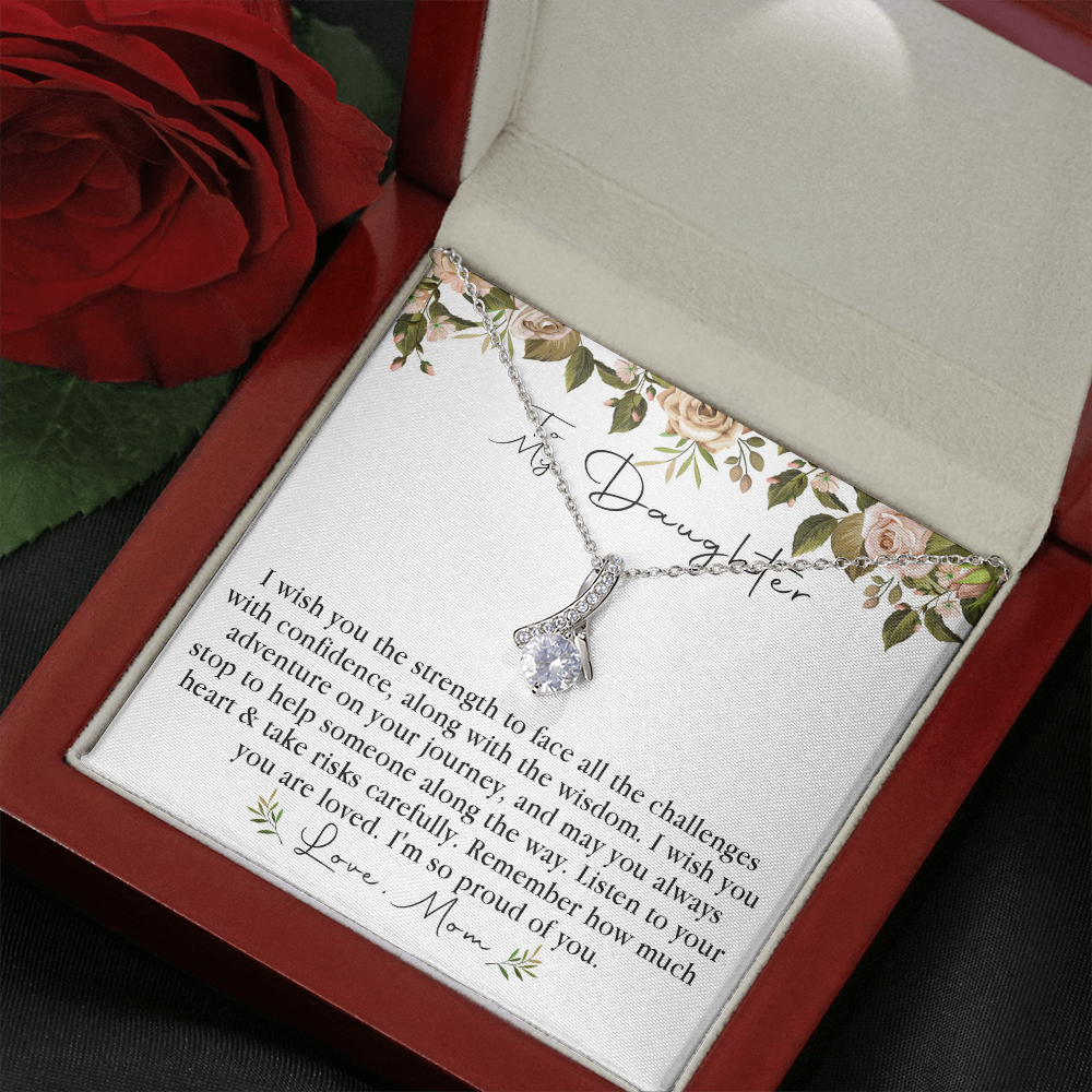 152B Necklace To My Daughter, Daughter Necklace Birthday Gift from Mom, Proud of You