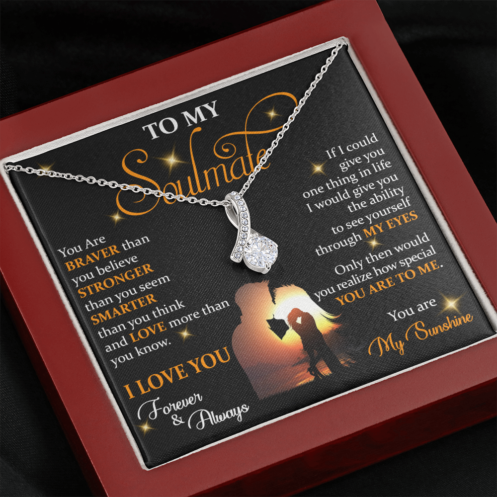 Q1B To My Soulmate Necklace, Gift For Wife Girlfriend From Husband, Love My Sunshine