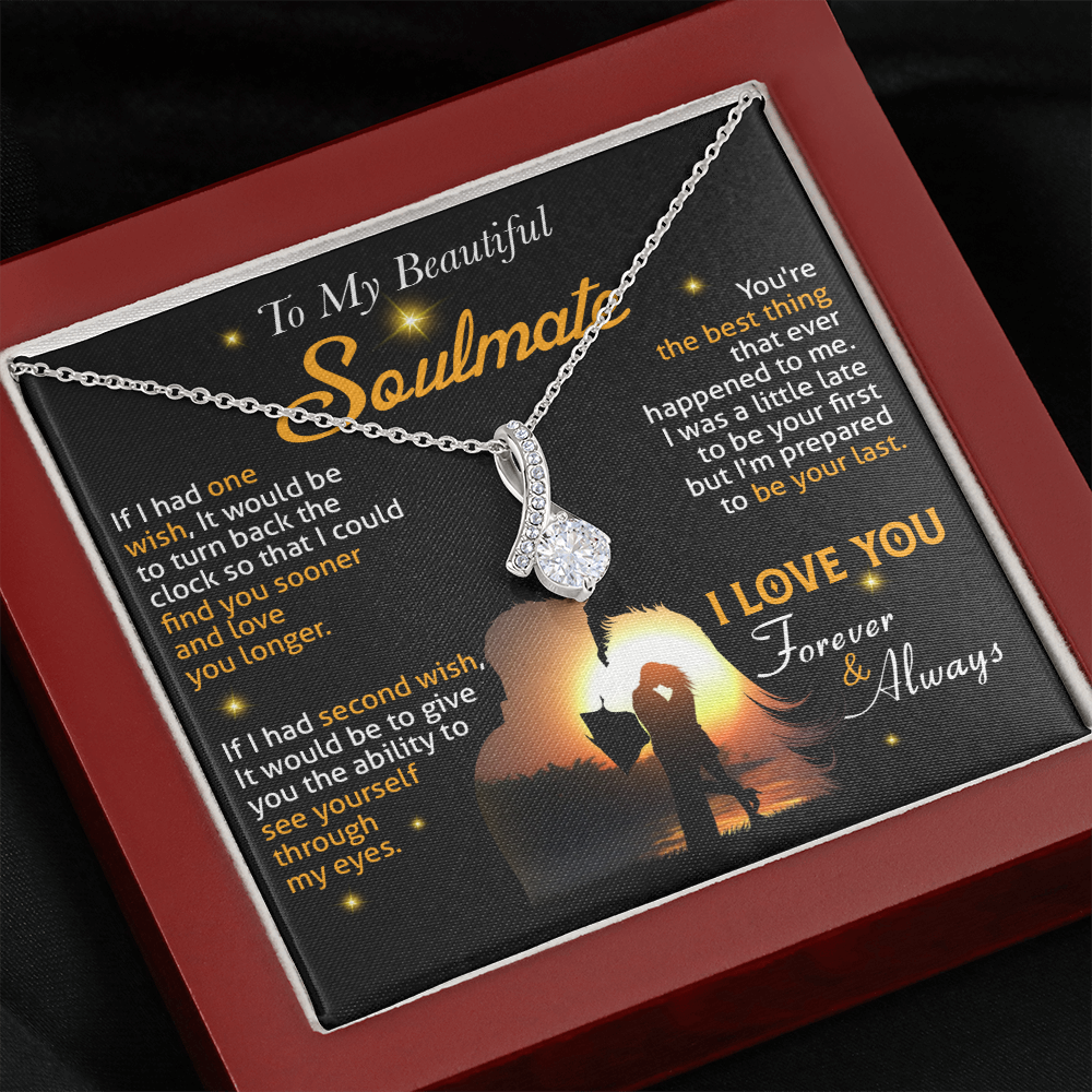 N0B To My Soulmate Necklace, Gift For Wife Girlfriend From Husband, Valentines Day