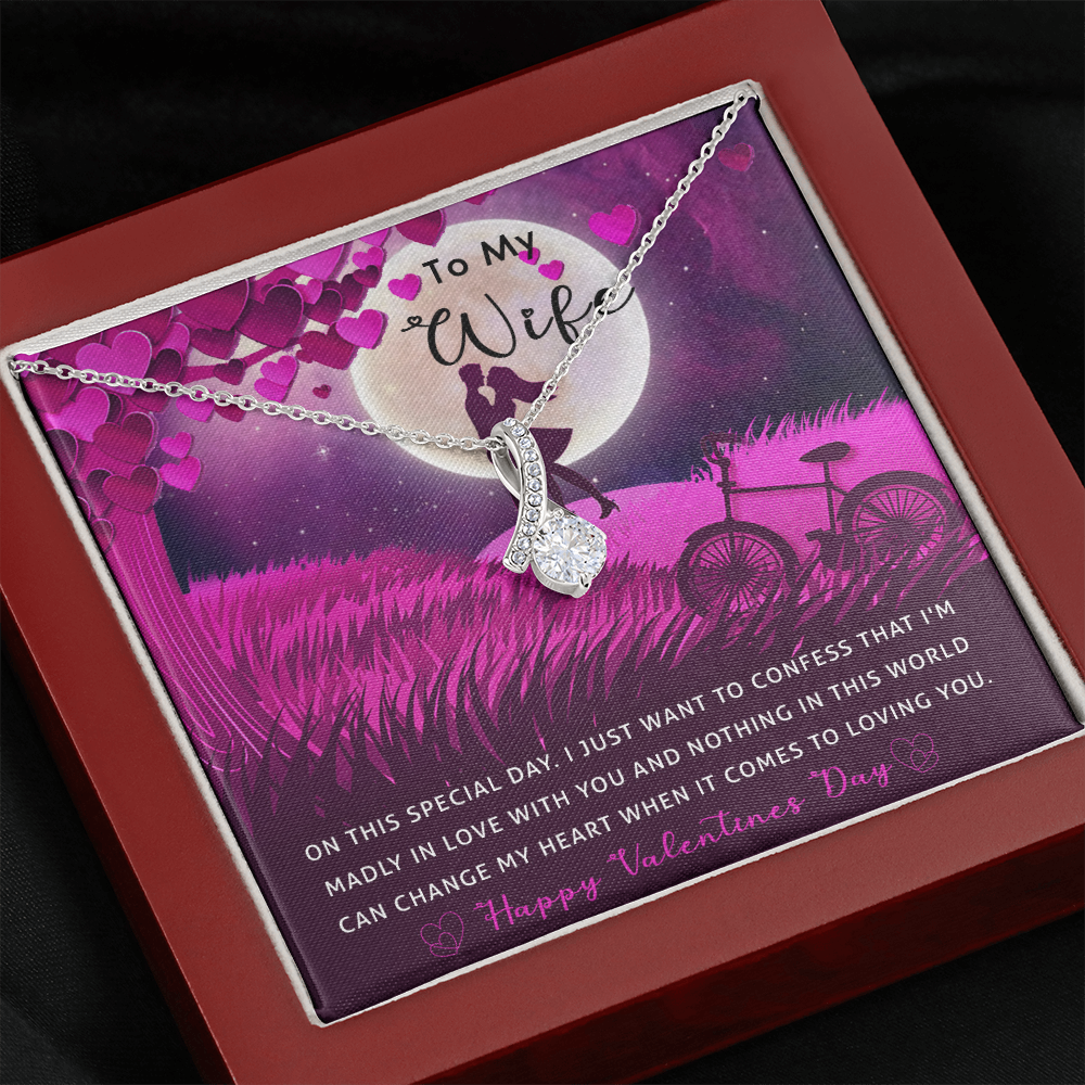 182B Necklace To my Wife, Valentine Gift for your Beautiful Wife, Valentine Necklace