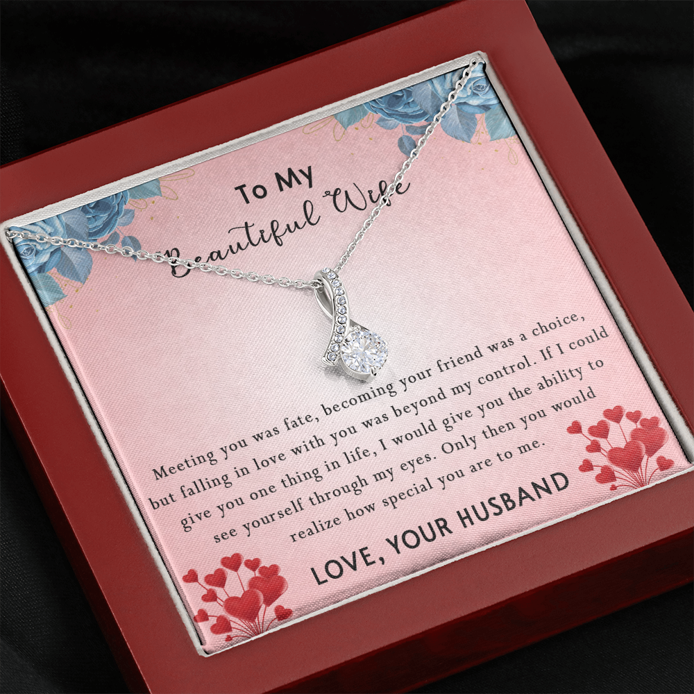 183B Women Necklace To my Beautiful Wife, Valentine Perfect Gift from Husband