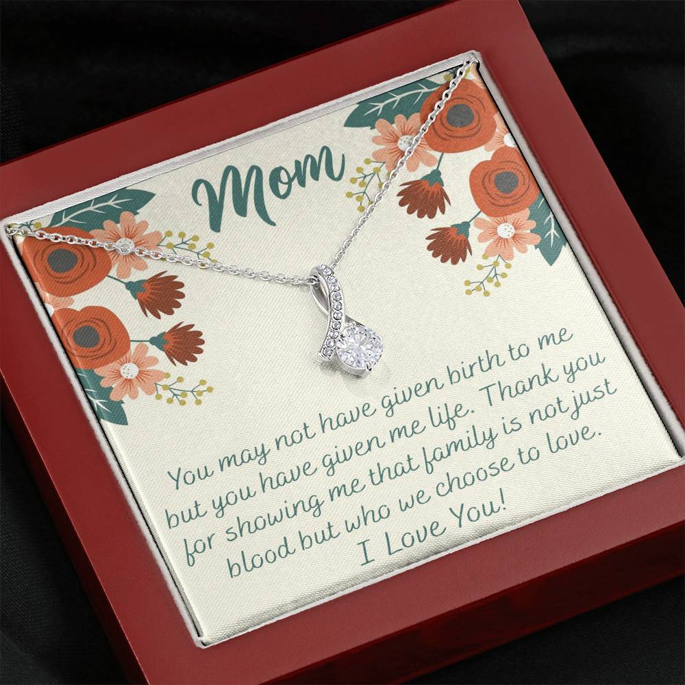 To My Mom Love Knot Necklace Gift for Stepmom Birthday Present Idea for Mother