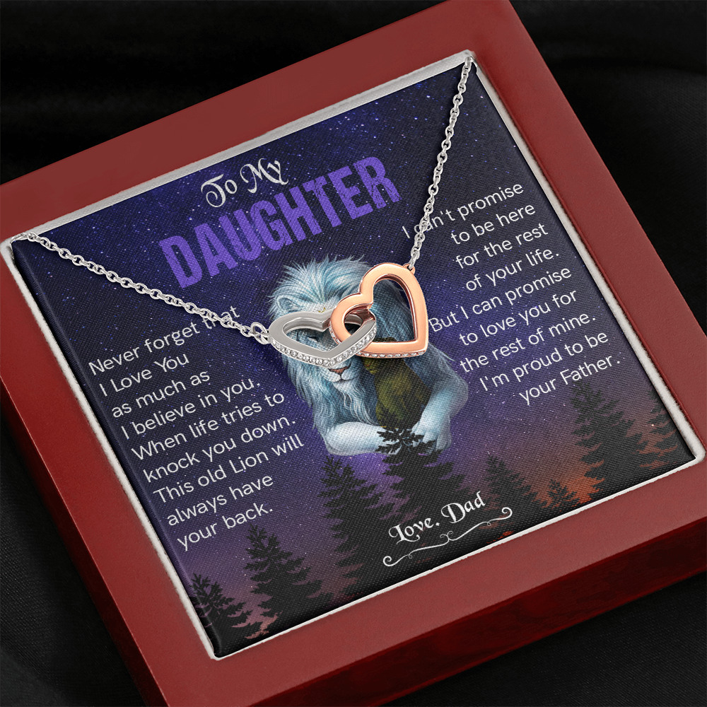 N371D To My Daughter Necklace, Gift For Daughter From Dad, Daughter Father Lion Gift