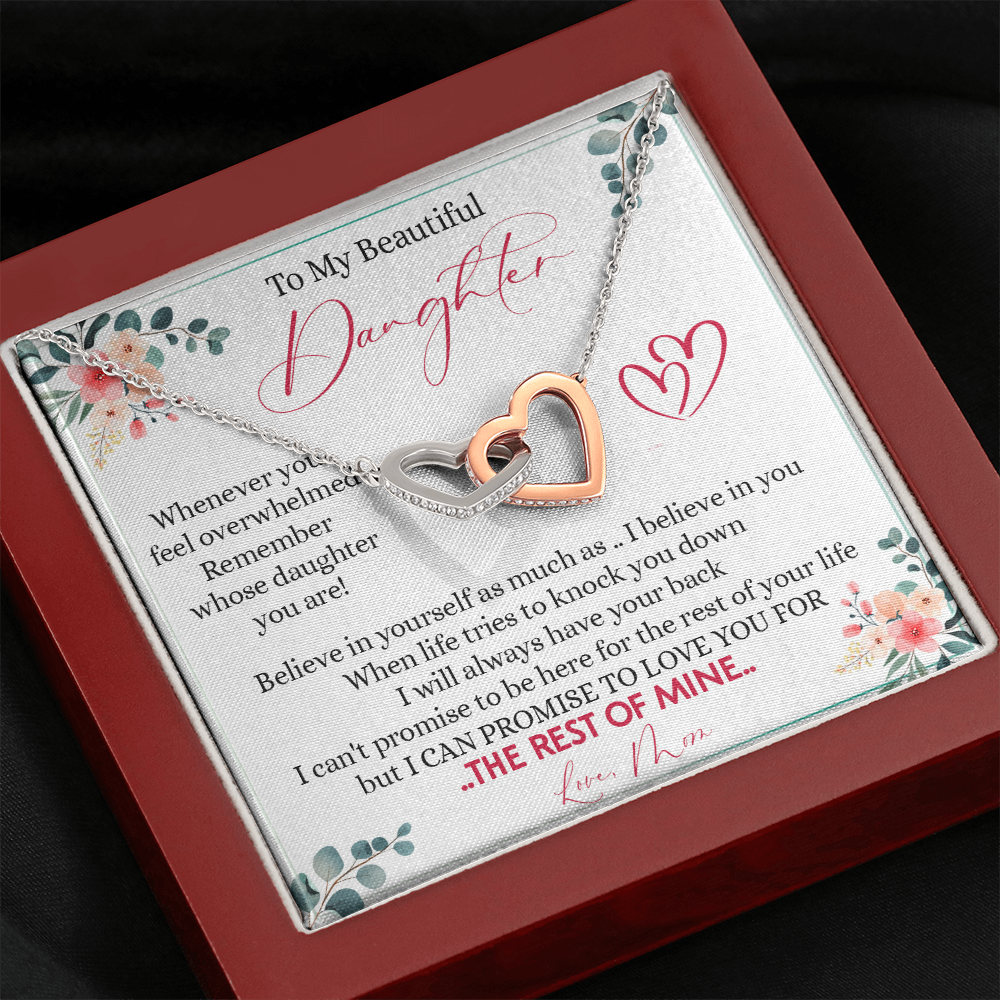 149D Necklace To My Beautiful Daughter, Daughter Birthday Gift from Mom, I Love You