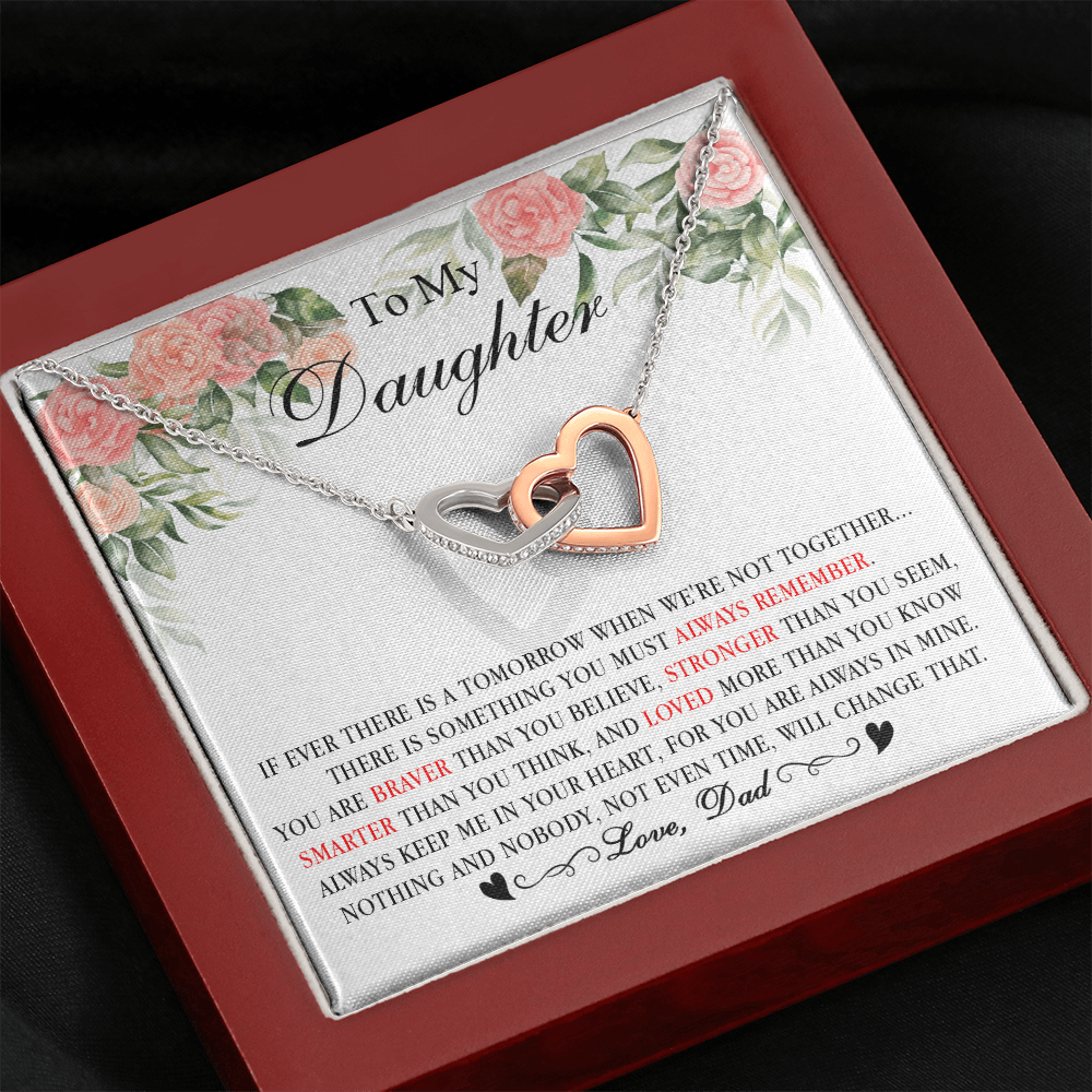 0D Heart Necklace To My Daughter Cute Birthday Gift from Dad for Beautiful Daughter