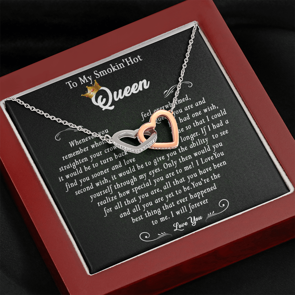 N369D To My Smokin Hot Queen Crown Necklace Gift For Wife Soulmate Valentines Day Gift
