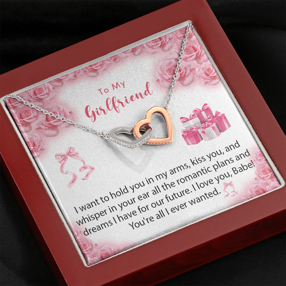 256D Necklace To My Girlfriend, Gift for Her From Boyfriend, Love Rose Gift for Girl