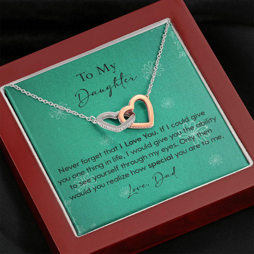 120D Necklace To My Daughter Gift From Dad, Never Forget That I LOVE YOU, Birth Gift