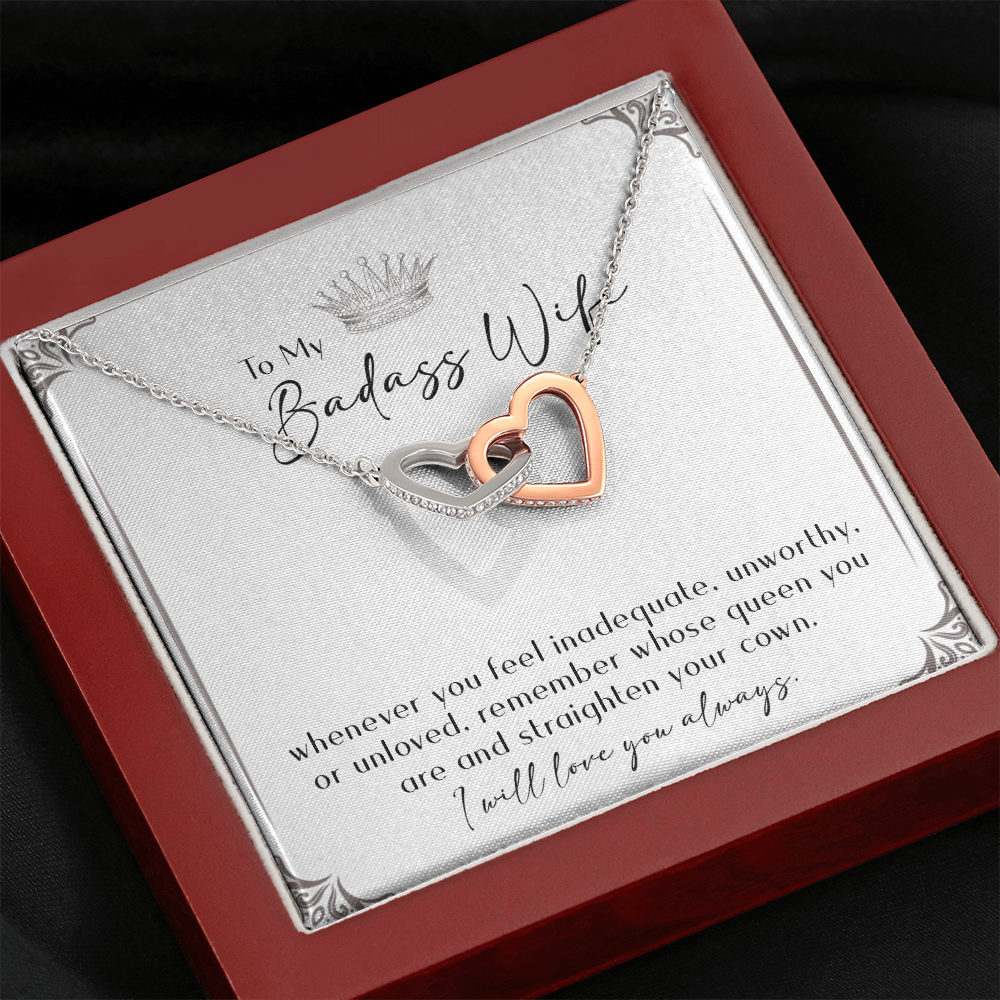 164D Necklace Gift To My Badass Wife, I LOVE YOU Always, Valentine's Day Gift for Her