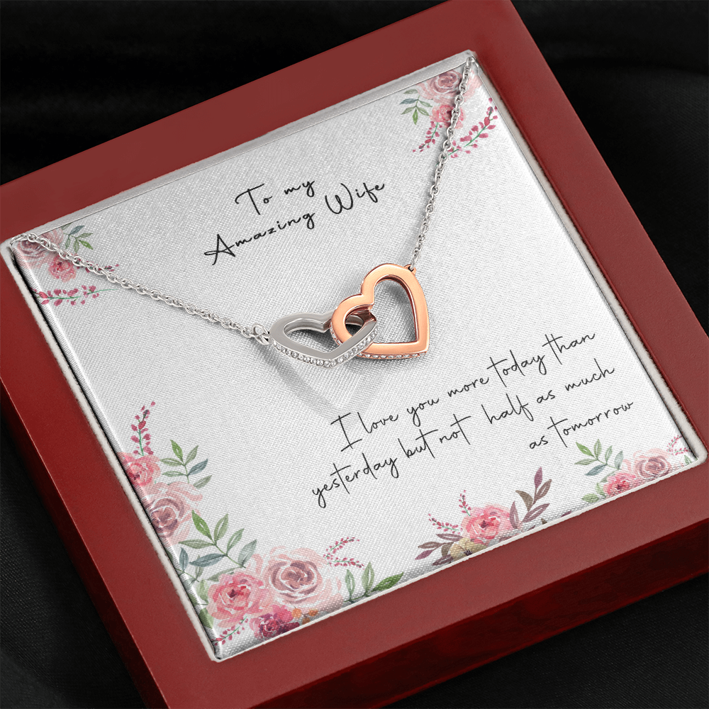 166D Necklace Gift To My Amazing Wife, Valentine Gift for Her, I LOVE YOU Forever