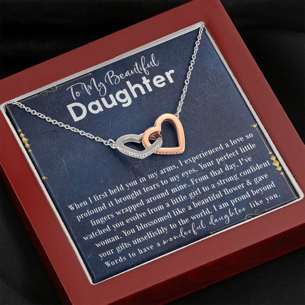9D To My Beautiful Daughter Love Gift Luxury Alluring Beauty Necklace For Daughter