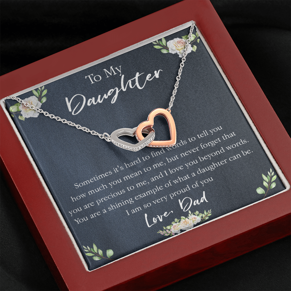 18D Necklace To My Daughter, Floral Necklace Gift for Daughter/Her, Gift From Dad
