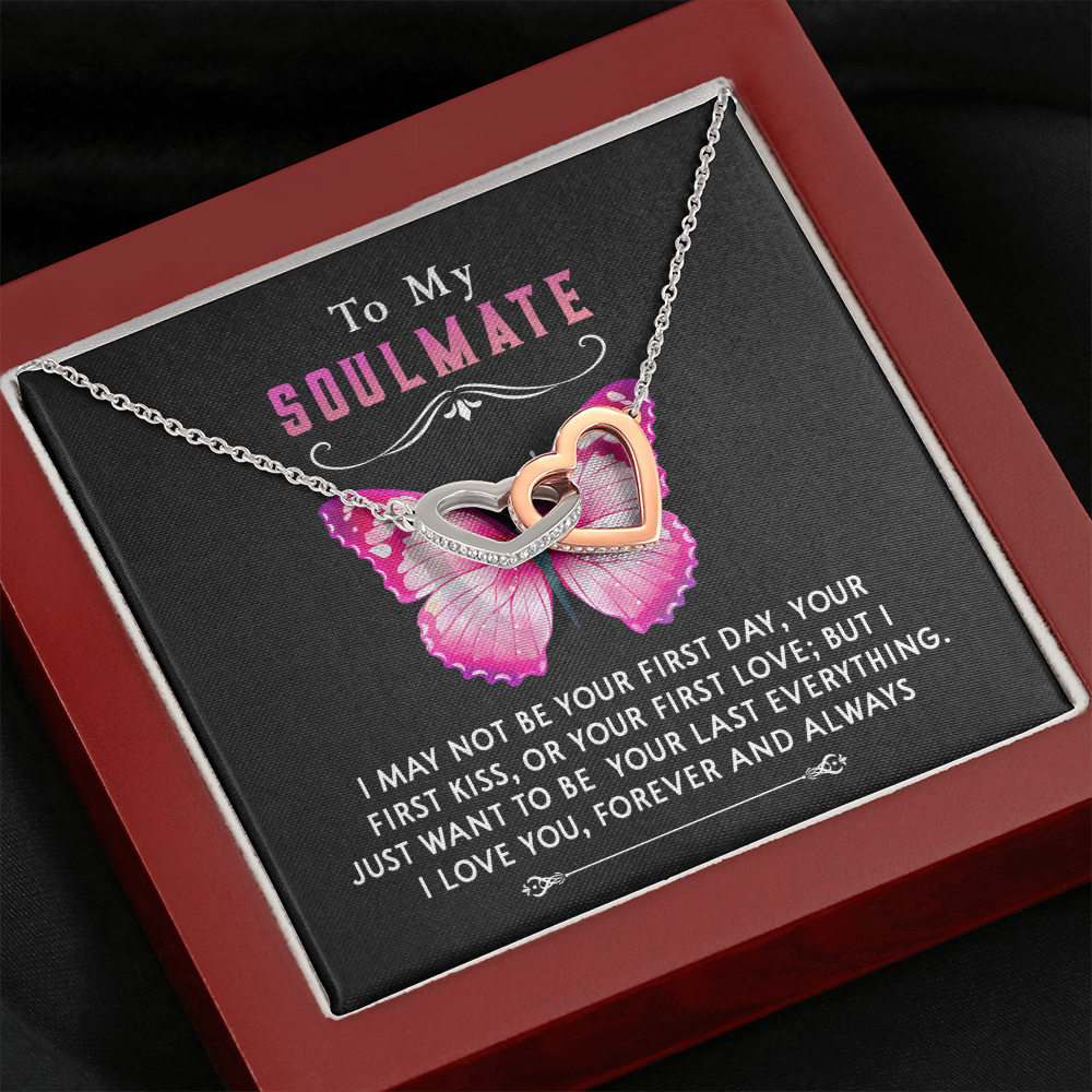 177D Necklace To My Soulmate, Butterfly Women Necklace, I LOVE YOU Forever & Always