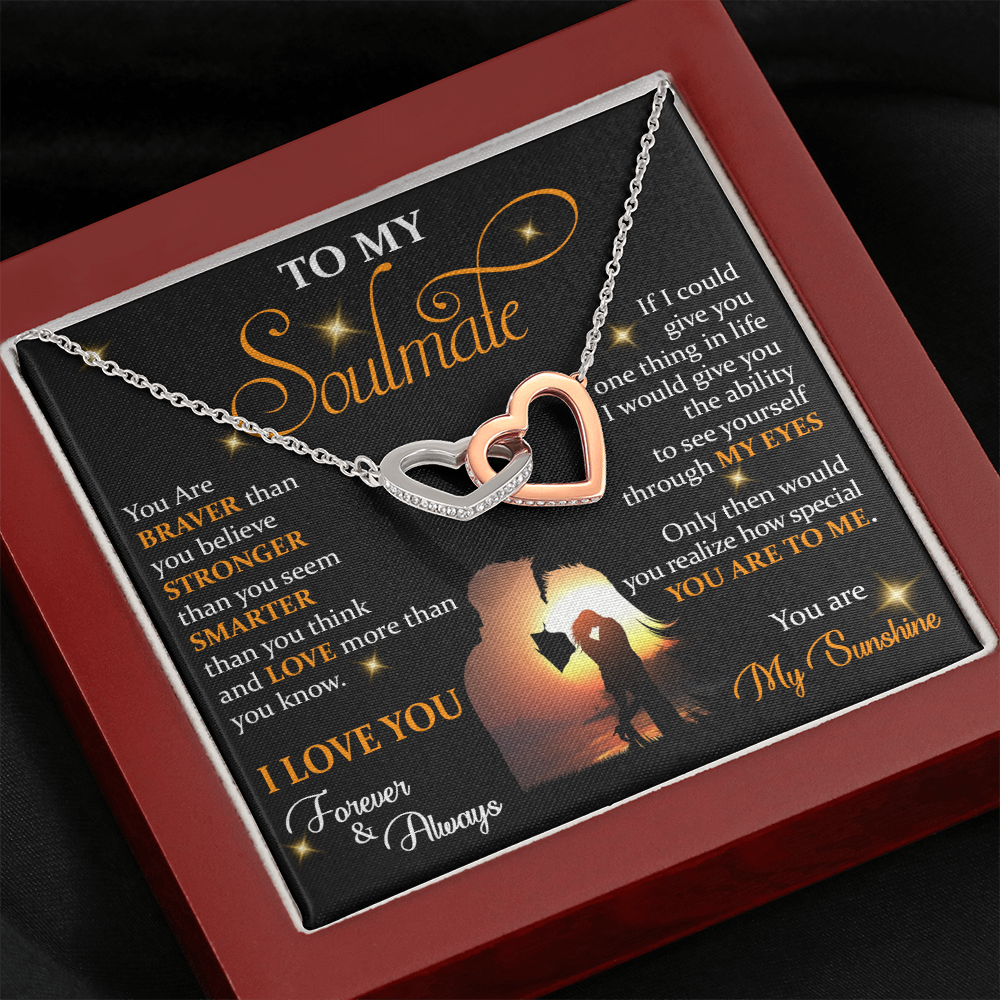 Q1D To My Soulmate Necklace, Gift For Wife Girlfriend From Husband, Love My Sunshine