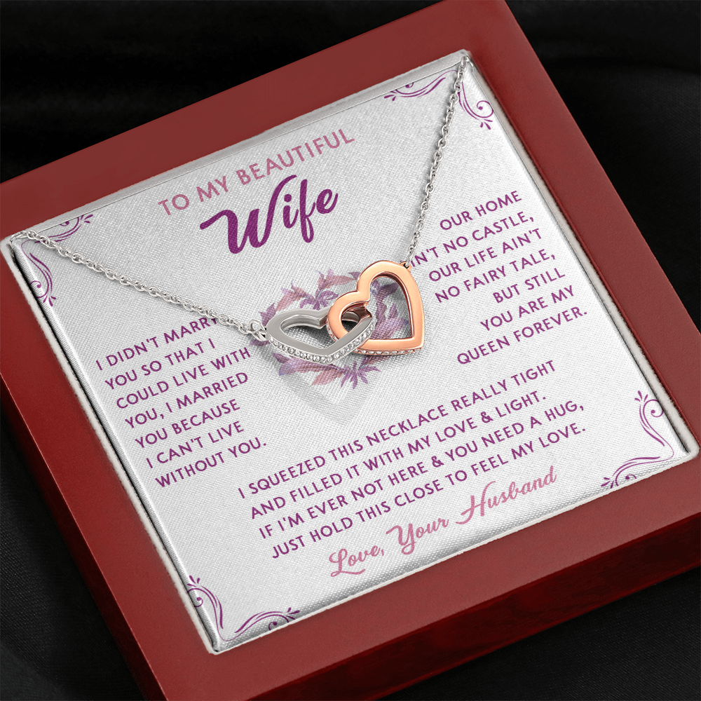 168D Necklace Gift To My Beautiful Wife, Gift for Her From Husband, Valentine Gift
