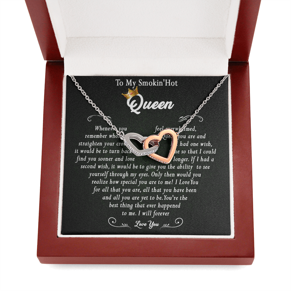 N369D To My Smokin Hot Queen Crown Necklace Gift For Wife Soulmate Valentines Day Gift