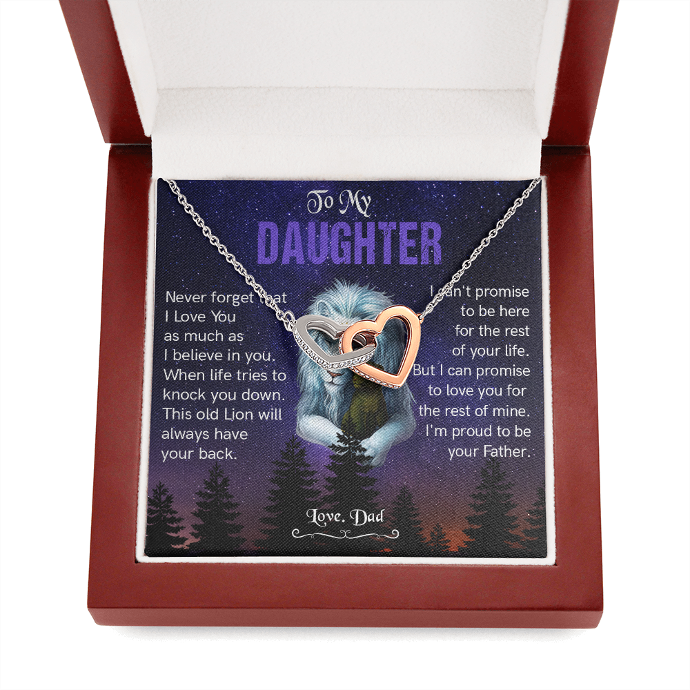 N371D To My Daughter Necklace, Gift For Daughter From Dad, Daughter Father Lion Gift