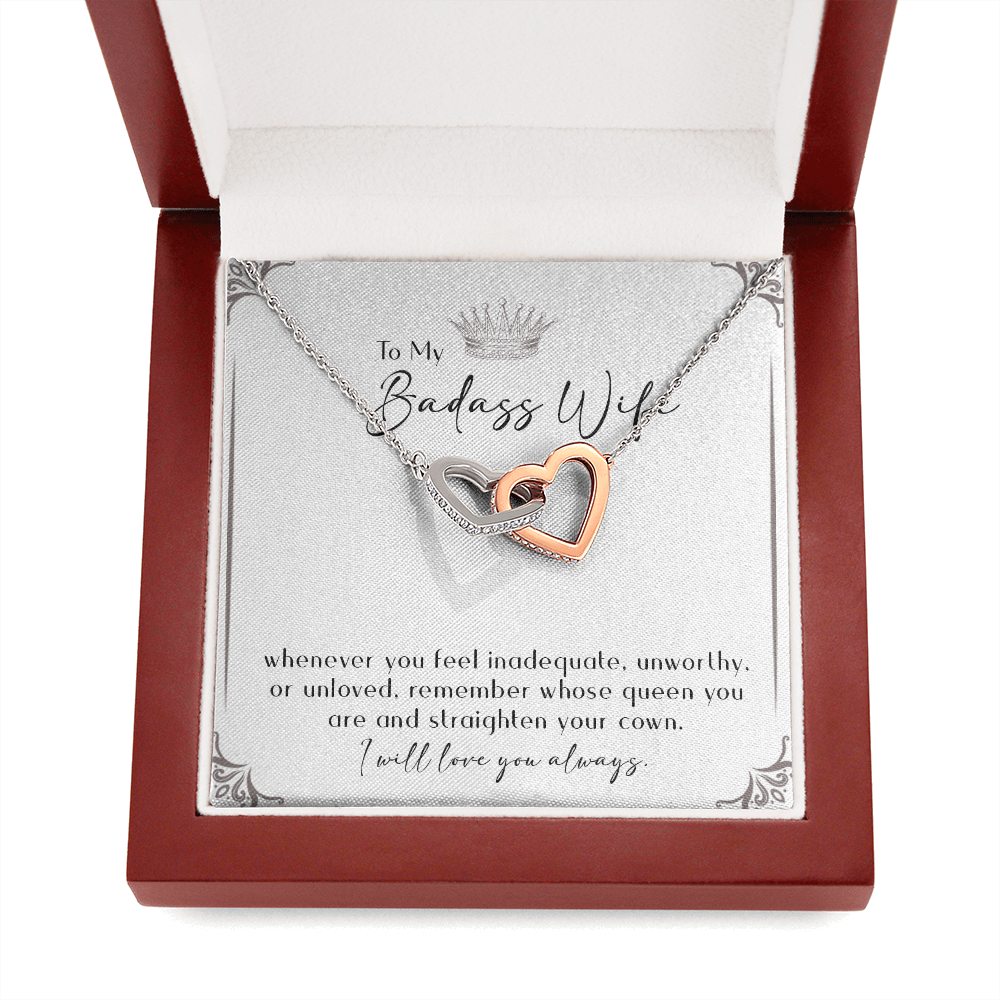 164D Necklace Gift To My Badass Wife, I LOVE YOU Always, Valentine's Day Gift for Her