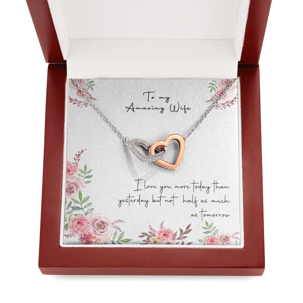 166D Necklace Gift To My Amazing Wife, Valentine Gift for Her, I LOVE YOU Forever