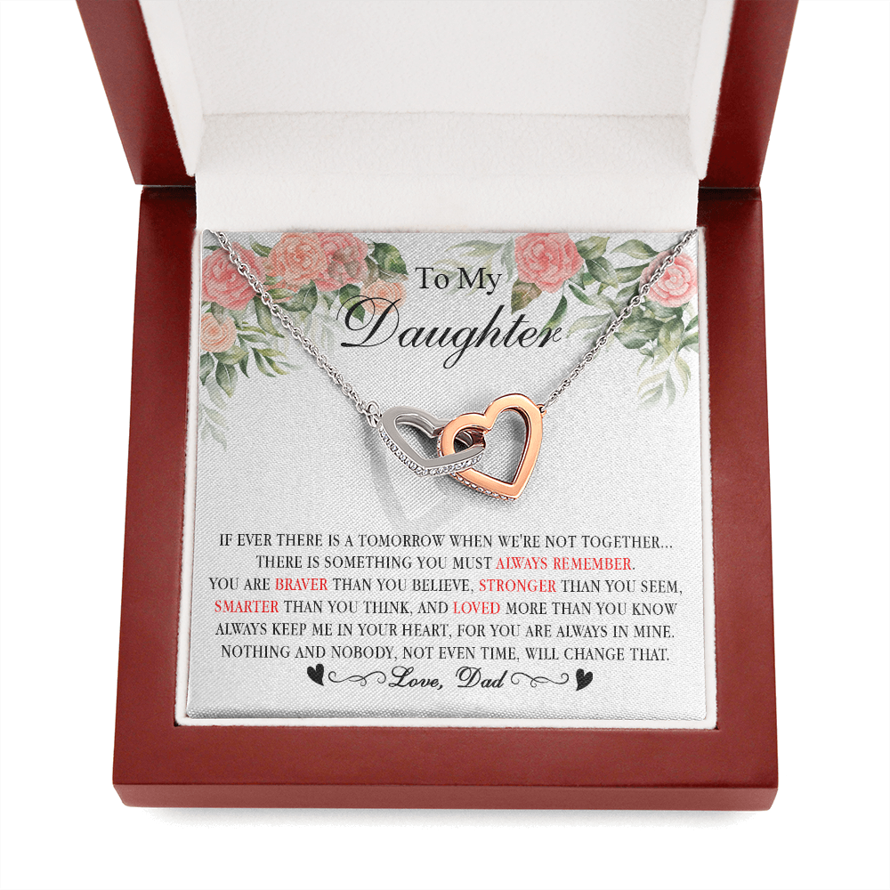 0D Heart Necklace To My Daughter Cute Birthday Gift from Dad for Beautiful Daughter