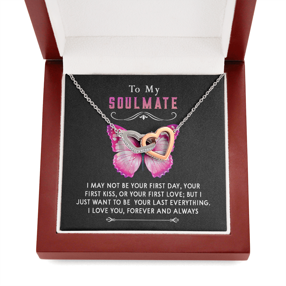 177D Necklace To My Soulmate, Butterfly Women Necklace, I LOVE YOU Forever & Always