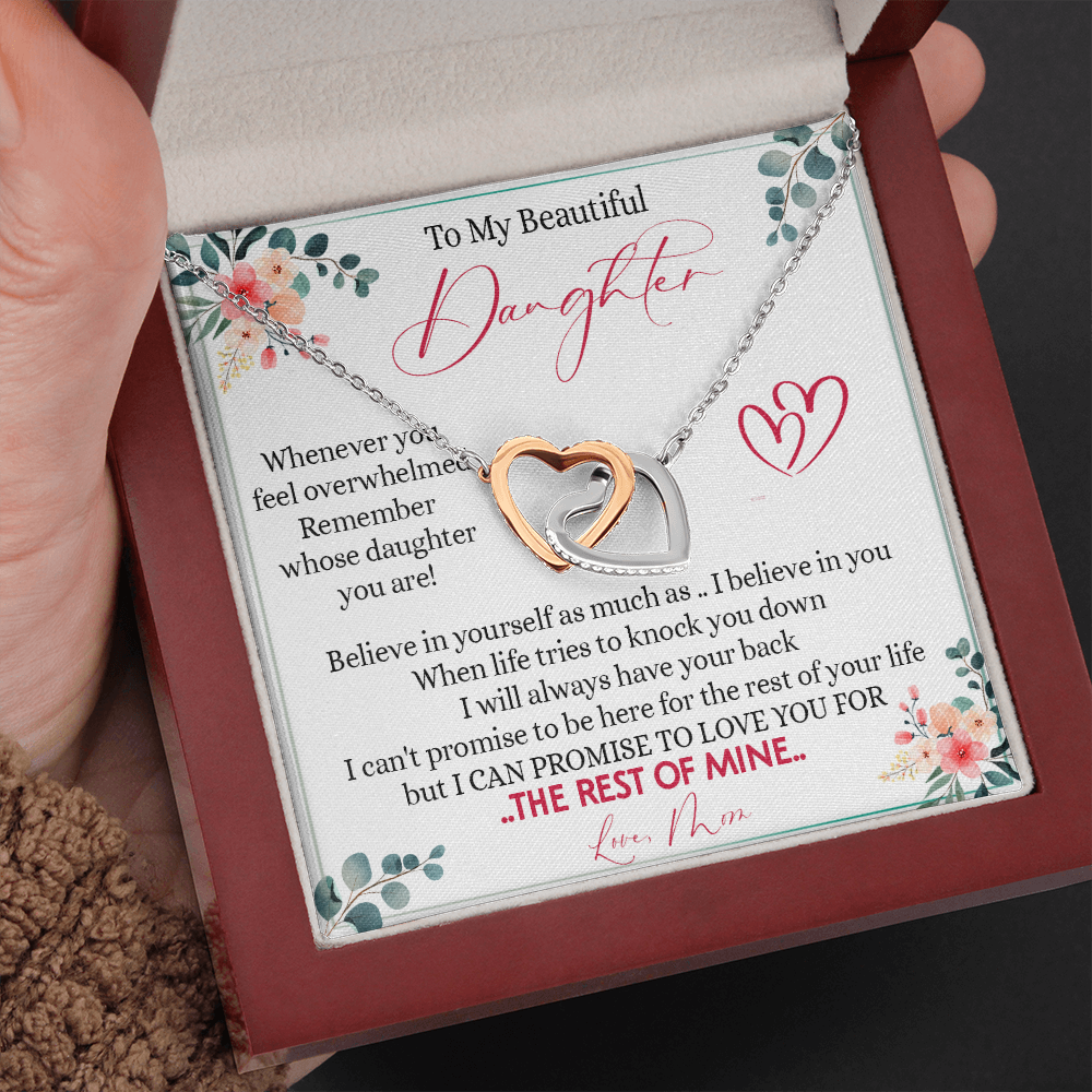 149D Necklace To My Beautiful Daughter, Daughter Birthday Gift from Mom, I Love You