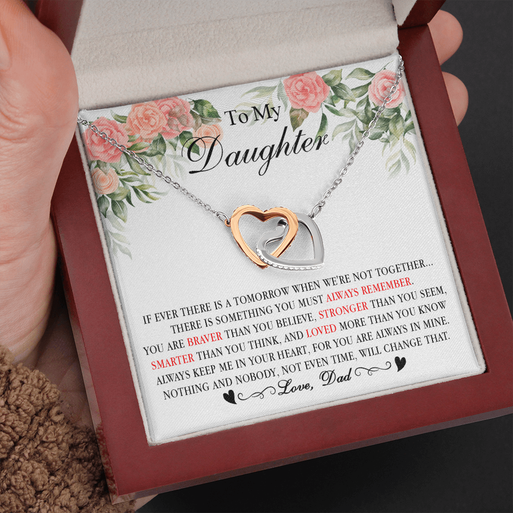 0D Heart Necklace To My Daughter Cute Birthday Gift from Dad for Beautiful Daughter