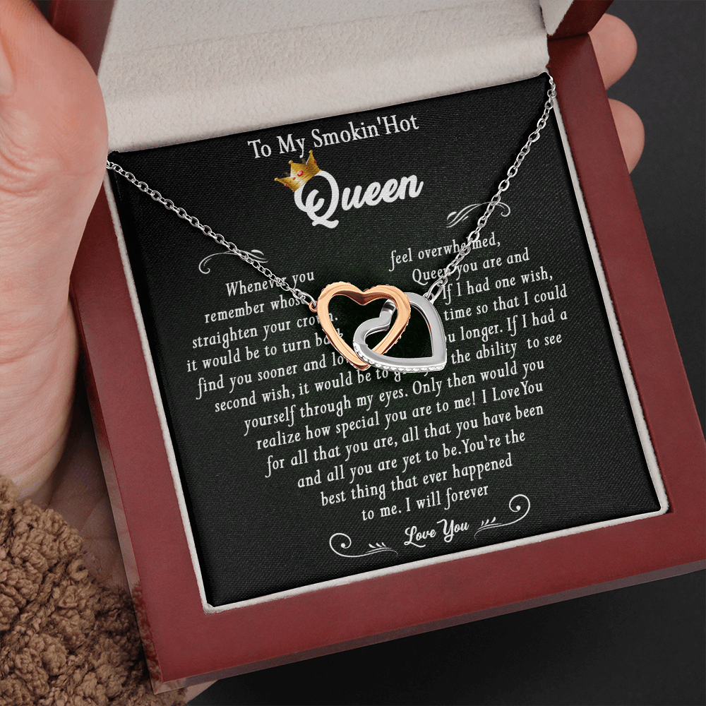 N369D To My Smokin Hot Queen Crown Necklace Gift For Wife Soulmate Valentines Day Gift