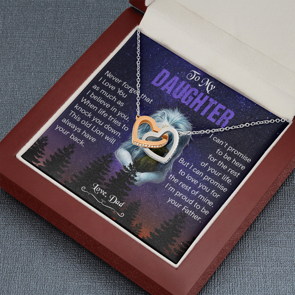 N371D To My Daughter Necklace, Gift For Daughter From Dad, Daughter Father Lion Gift
