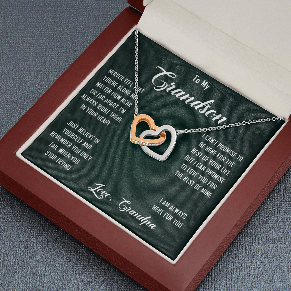 N368D To My Grandon Love Gift Sentimental Christian Cross Necklace Anniversary Gift