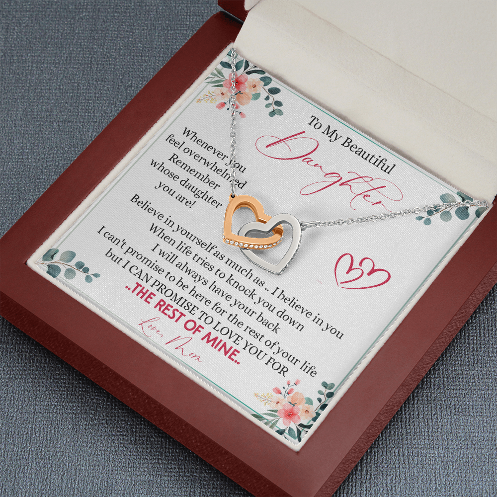 149D Necklace To My Beautiful Daughter, Daughter Birthday Gift from Mom, I Love You