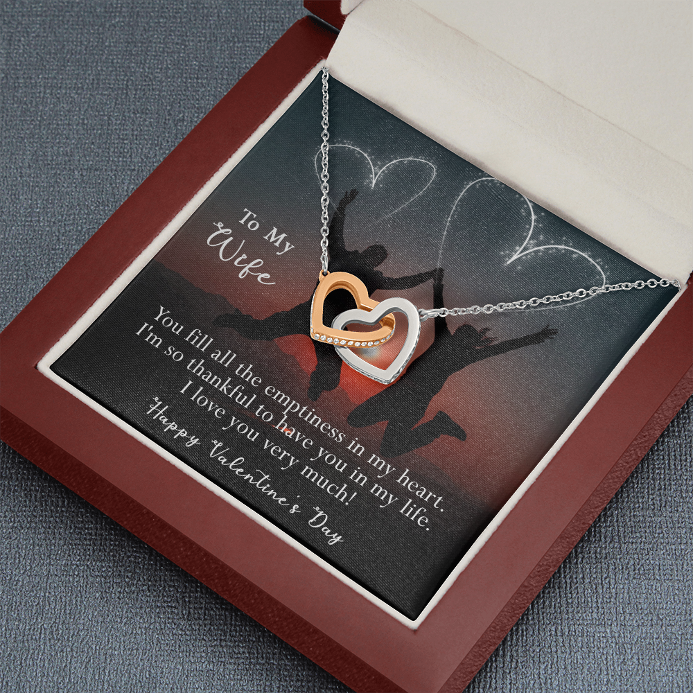 184D Women Necklace To my Wife, Valentine Gift from Husband, Happy Valentine's Day
