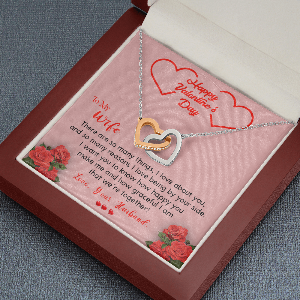 202D To my Wife Necklace, Happy Valentine's Day Gift Necklace for Beautiful Wife