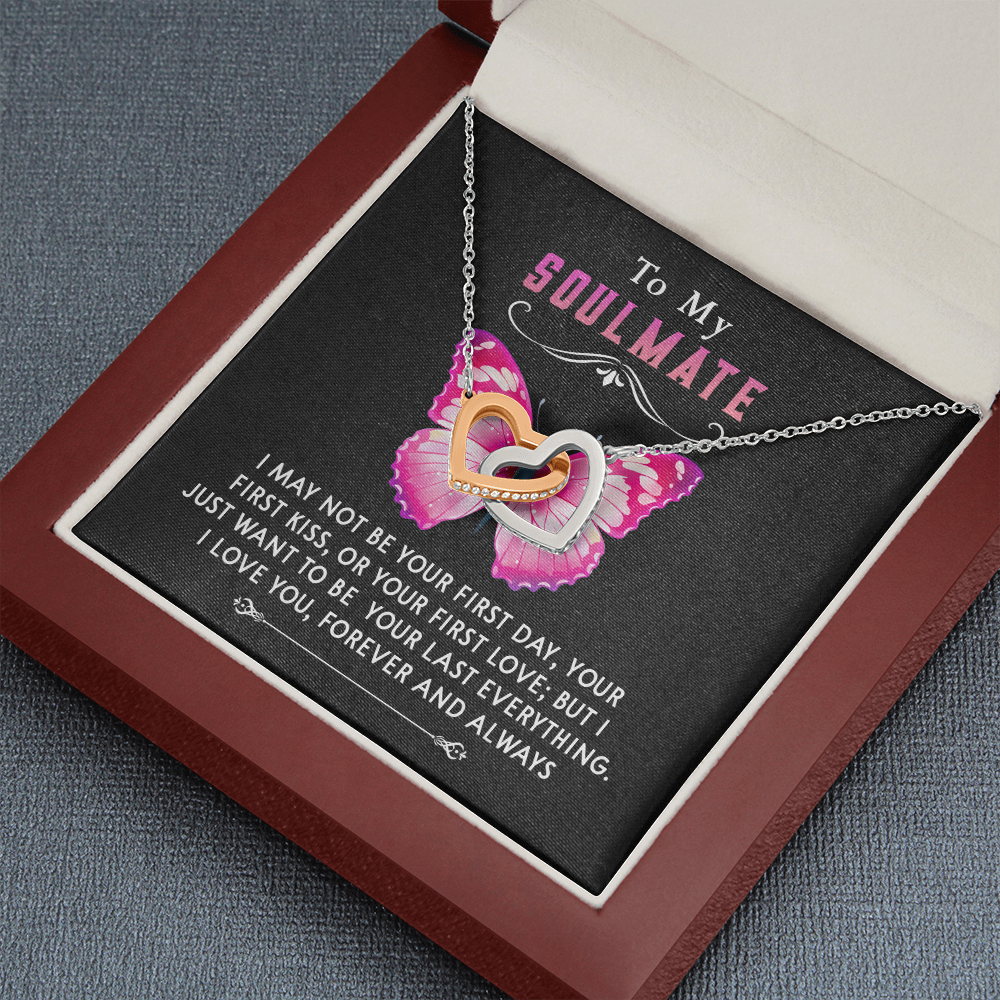 177D Necklace To My Soulmate, Butterfly Women Necklace, I LOVE YOU Forever & Always
