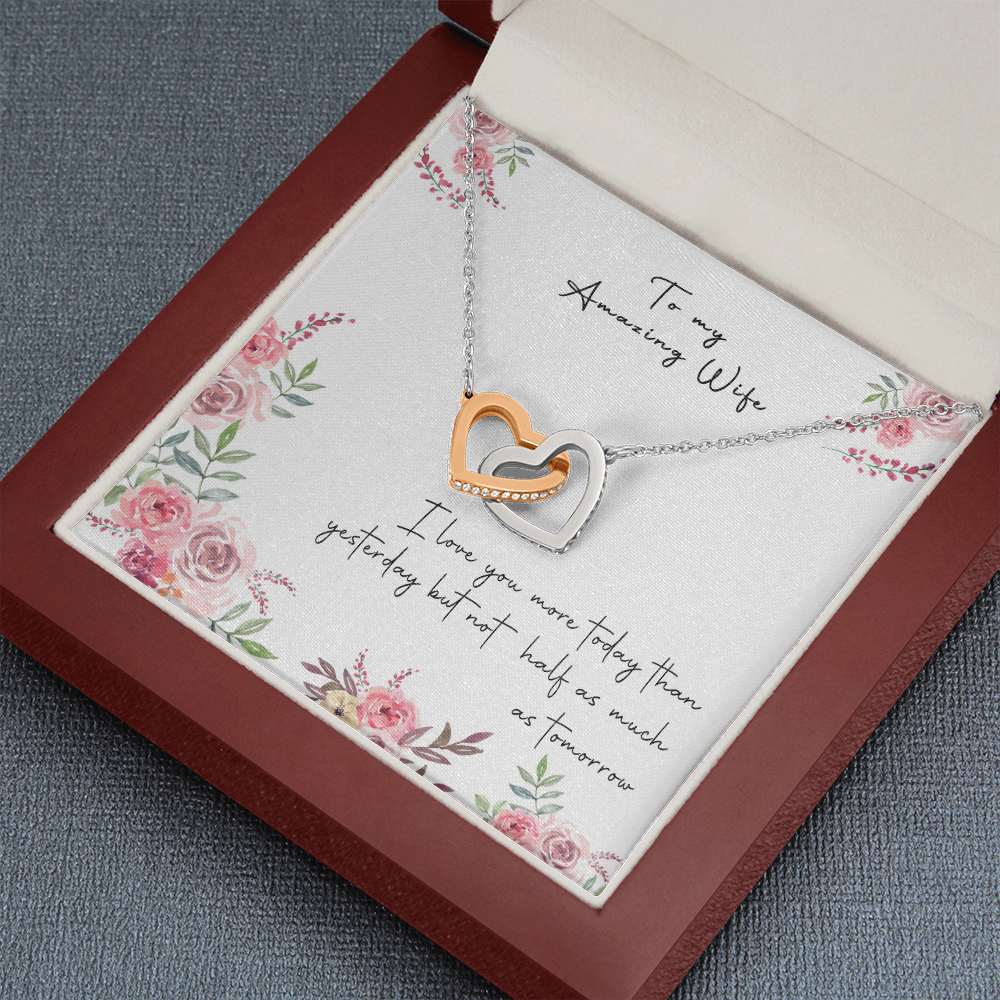 166D Necklace Gift To My Amazing Wife, Valentine Gift for Her, I LOVE YOU Forever