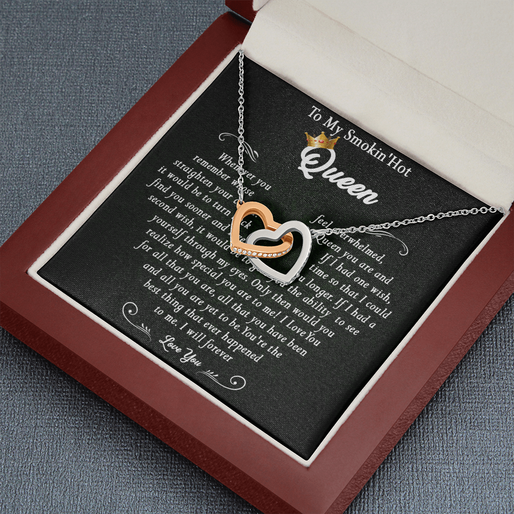 N369D To My Smokin Hot Queen Crown Necklace Gift For Wife Soulmate Valentines Day Gift