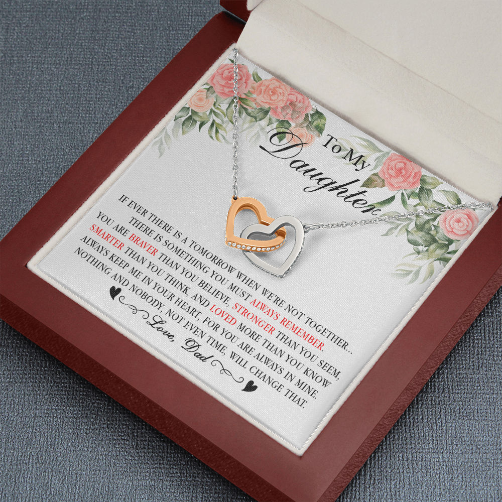 0D Heart Necklace To My Daughter Cute Birthday Gift from Dad for Beautiful Daughter