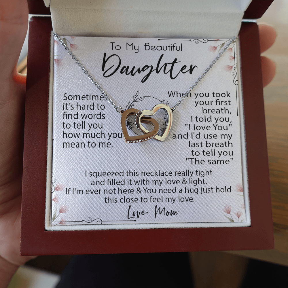 19D Necklace To My Beautiful Daughter, Necklace Gift for Daughter/Her From Mom