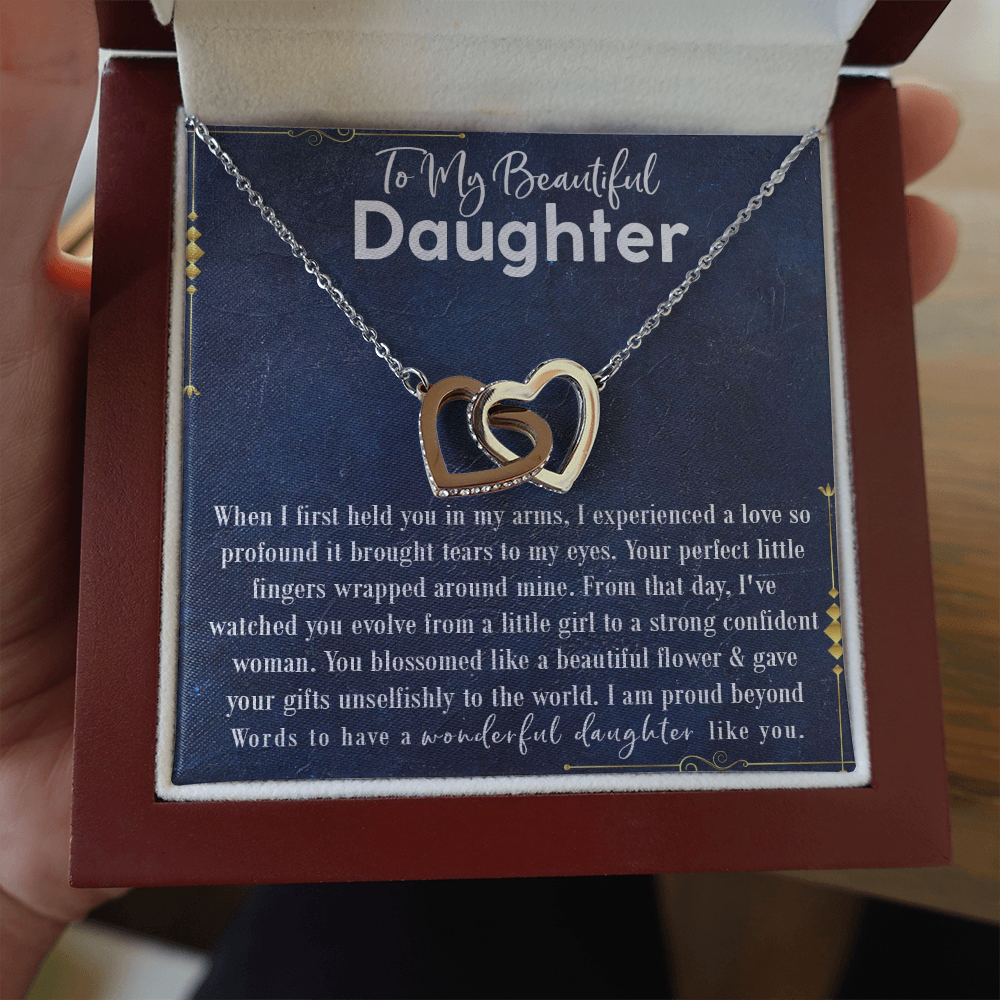 9D To My Beautiful Daughter Love Gift Luxury Alluring Beauty Necklace For Daughter
