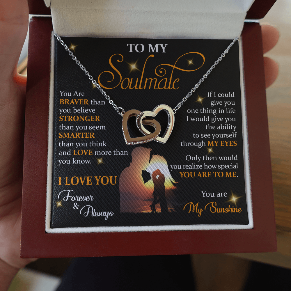 Q1D To My Soulmate Necklace, Gift For Wife Girlfriend From Husband, Love My Sunshine