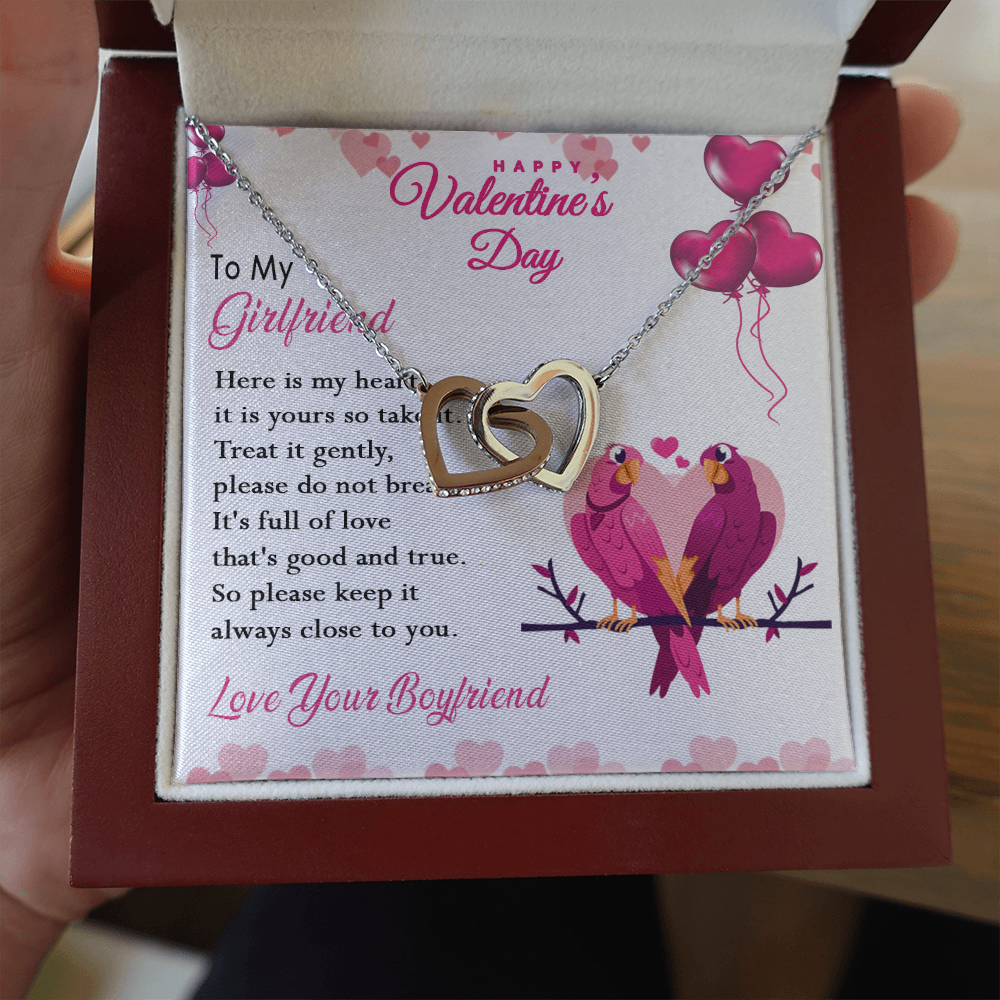 216D Happy Valentine's Day Gift, Necklace To my Girlfriend, Necklace Love Couple Bird