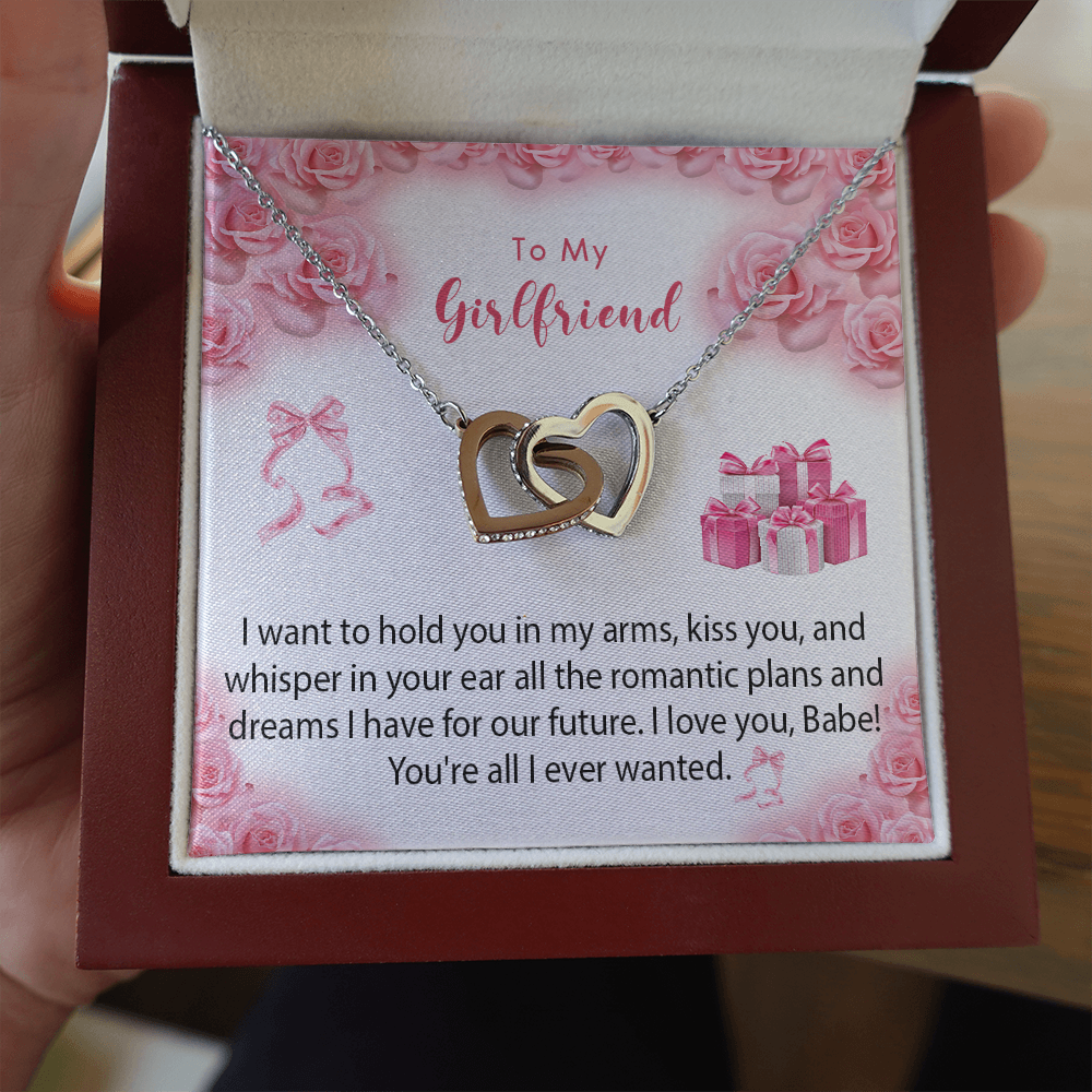 256D Necklace To My Girlfriend, Gift for Her From Boyfriend, Love Rose Gift for Girl